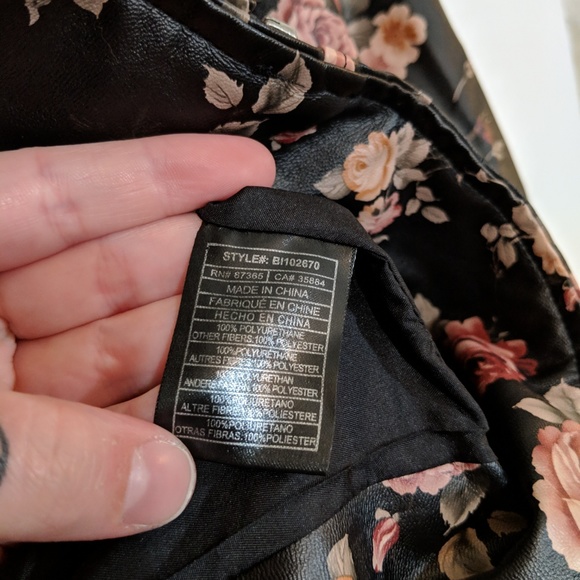 BB Dakota Vegan Faux Leather Floral Moto Jacket - Picture 4 of 6